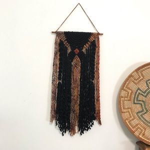 Macrame wall hanging dark tribal gothic